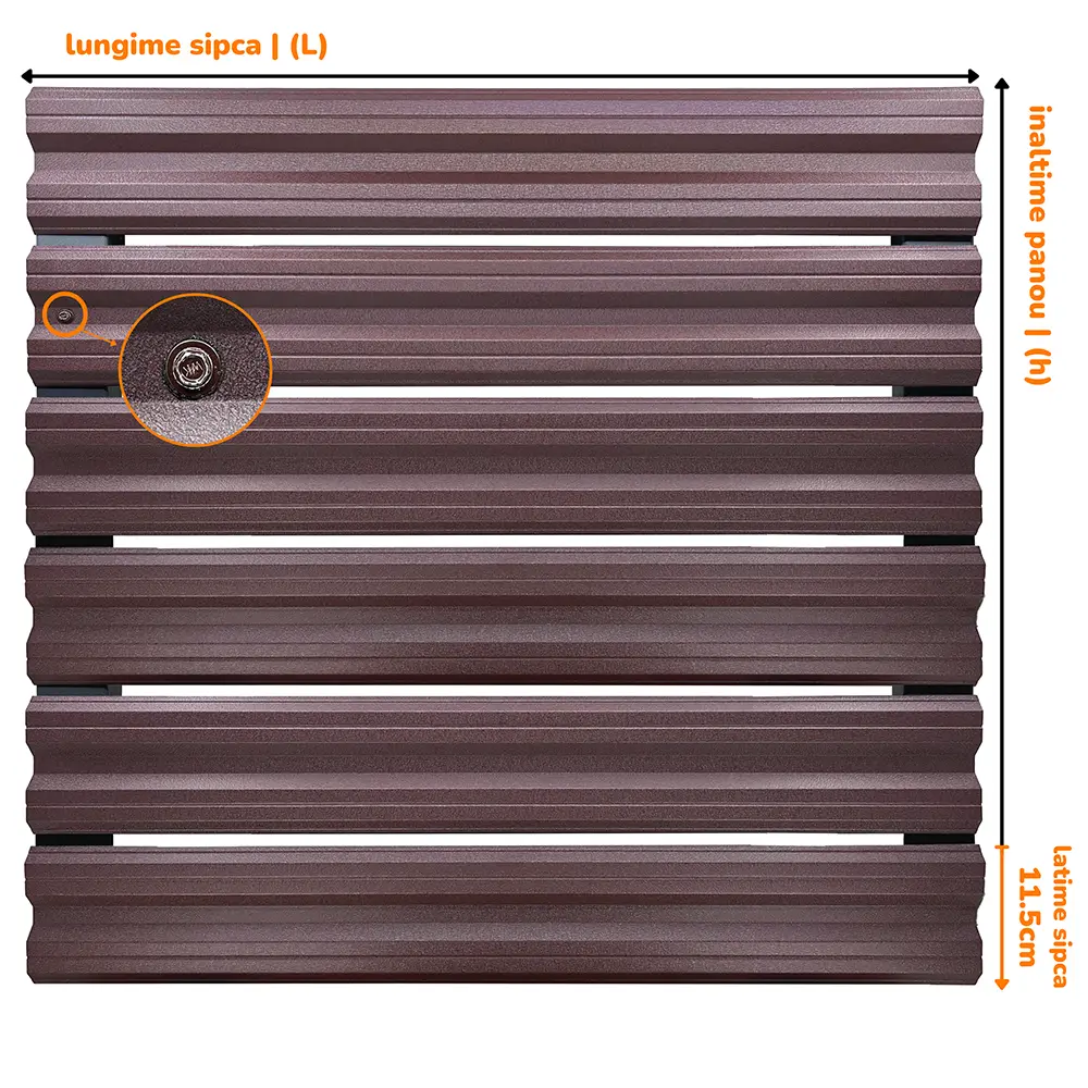 RAL 8017 Dublu mat Maro Ciocolata dublu 0.50 mm fata2 model simetric